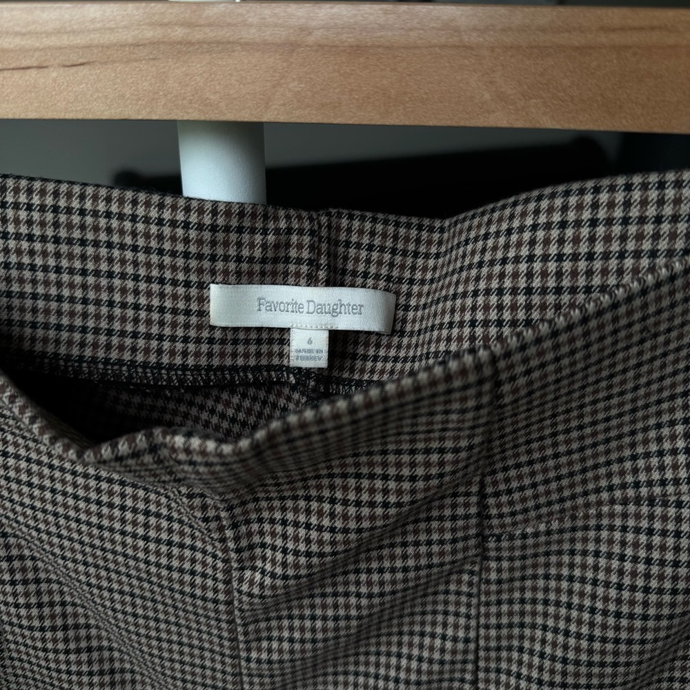 Favorite Daughter The Suits You High Waist Slit Hem Leggings- Black/ Camel Plaid - Picture 5 of 8